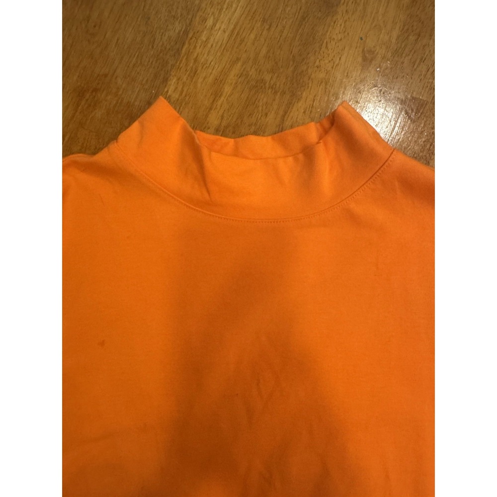 D & CO. Orange Mock Neck Long Sleeve Pullover Tee Size 1X Cotton Fall - Picture 2 of 10